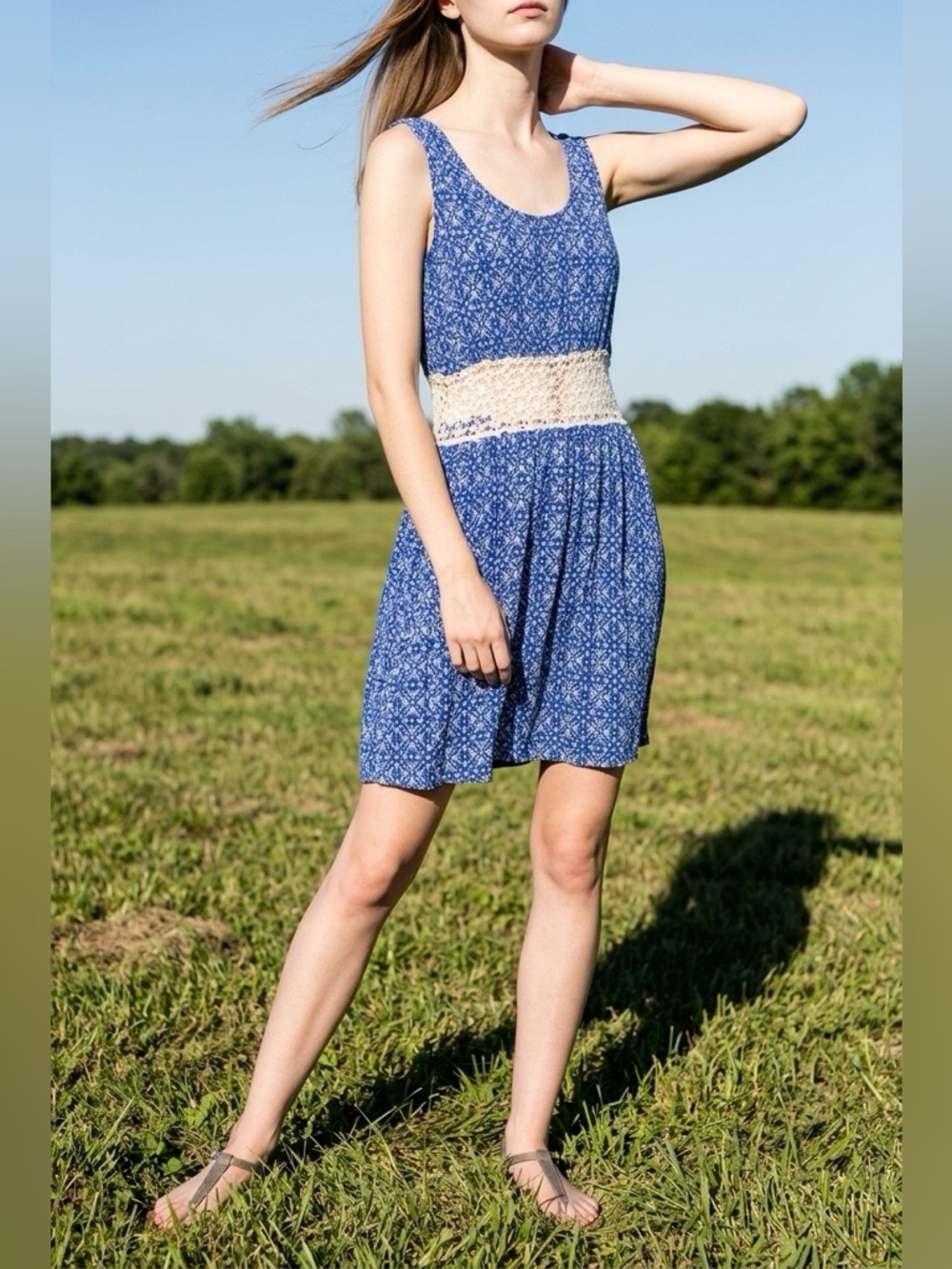 Vintage Jody California Womens Dress Small Lace Cottagecore Beach Romantic Retro